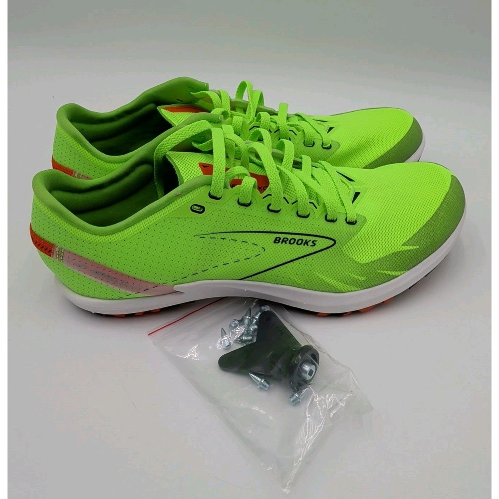 Brooks Draft XC Mens 8.5 Womens 10 NEW Green Gecko Cross Country‎ Spikes Shoes